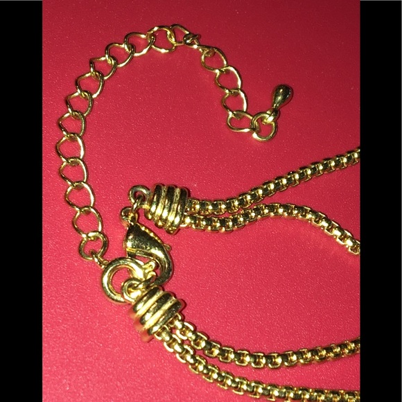 Vintage DBL Strand Necklace Crystal HEART pendant - Picture 8 of 13